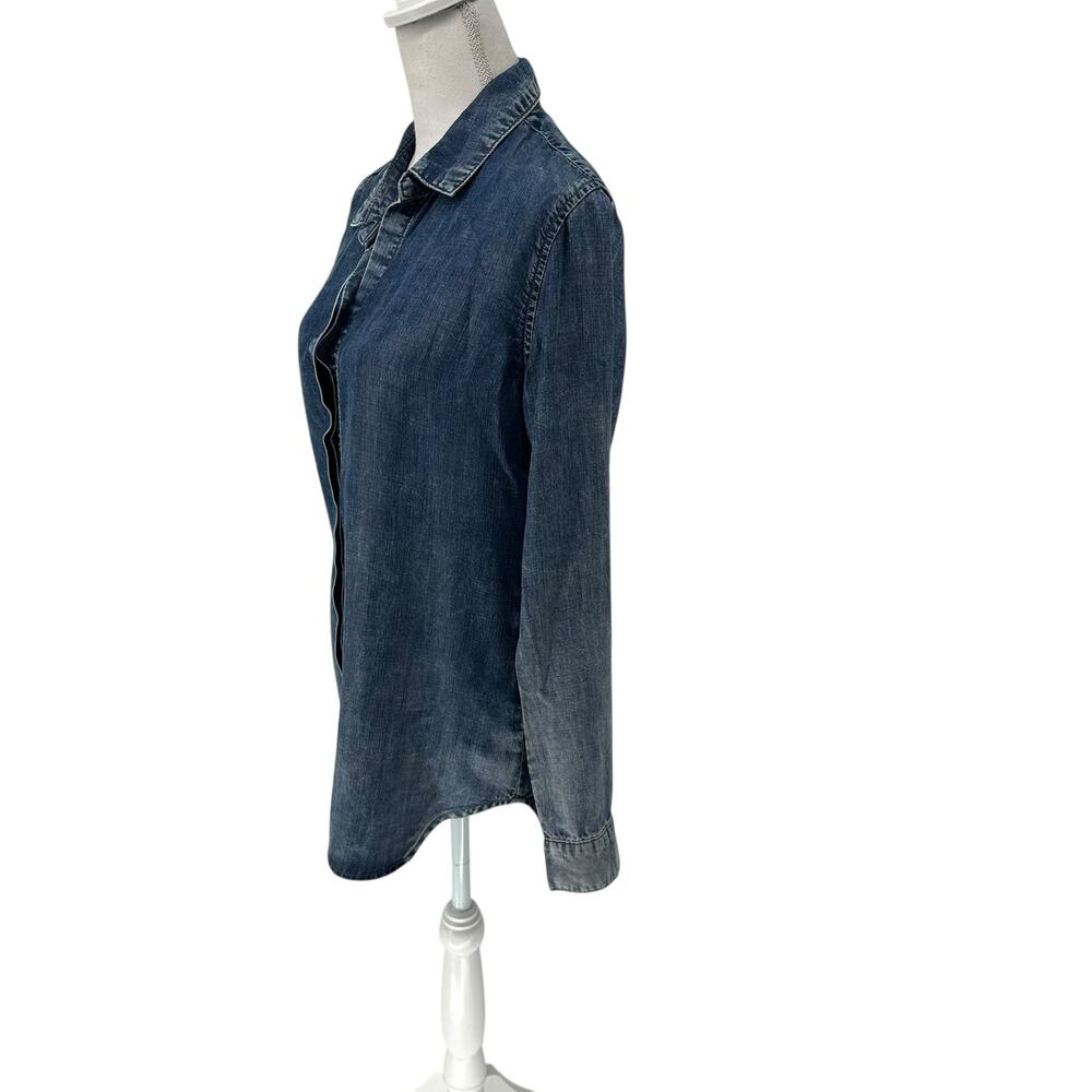 Cloth & Stone Chambray Button Front Split Back Te… - image 4